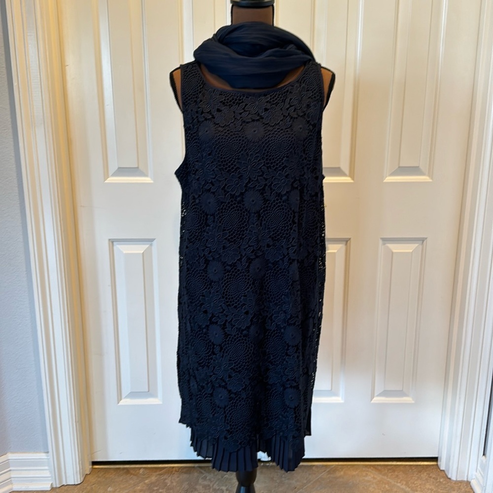 J Jill nave blue sleeveless dress. Size PXL
